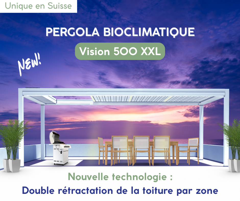 pergola bioclimatique double rétractation Vision 500xxl